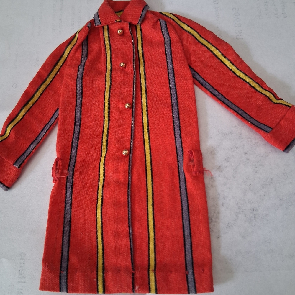 Vintage Barbie Red Striped dress with chain belt